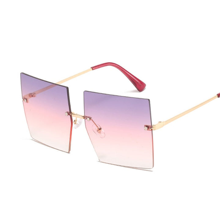 Oversized Rimless Square Sunglasses